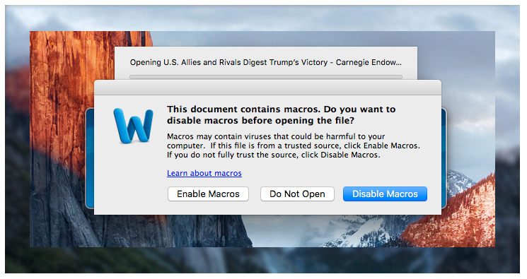 MacOS Word Macro Malware